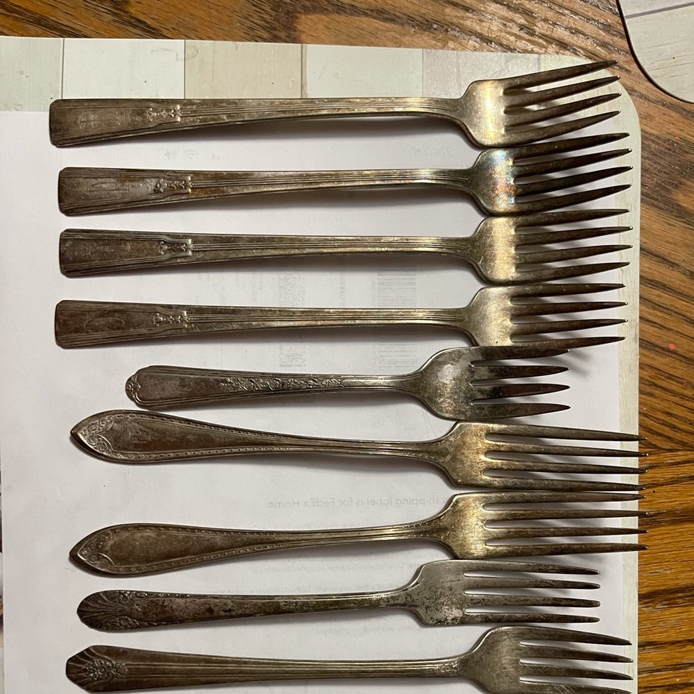 Rogers vintage heavy silver plate fork lot